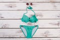 Ladies bikini set in mint color.