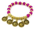 Ladies bracelet - Old coins and beads Royalty Free Stock Photo