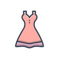 Color illustration icon for Ladies dress, wear and cloth