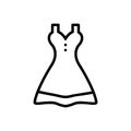 Black line icon for Ladies dress, wear and cloth