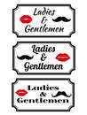 Ladies and gentlemens with lips and mustaches Royalty Free Stock Photo