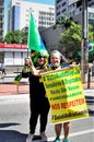 Ladies hold the sign: `Auditable vote now, Senators and Deputies you are our employees respect us. Never give up on Brazil`