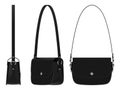 Ladies leather black bag with shoulder strap