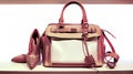 Ladies leather hand bag and shoes