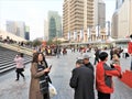 Ladies & other People taking photos in front of Oriental Pearl Tower, Lujiazui, Pudong, Shanghai, China Royalty Free Stock Photo