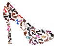 Ladies Shoes Collage Royalty Free Stock Photo