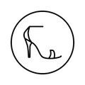 Ladies shoes. Icon. Editable Thin line. Vector illustration