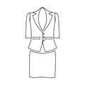 Ladies suit for business women icon, outline style Royalty Free Stock Photo