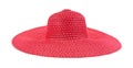 Ladies summer red straw hat Royalty Free Stock Photo