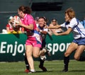 Ladies tackle at the Dubai Rugby Sevens Royalty Free Stock Photo