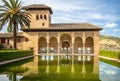 Torre de las Damas in a garden of the Alhambra in Granada, Spain Royalty Free Stock Photo