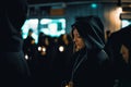 Ladies of the Virgin of Solitude during holy week semana santa in Zamora, Spain. Royalty Free Stock Photo