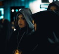 Ladies of the Virgin of Solitude during holy week semana santa in Zamora, Spain. Royalty Free Stock Photo