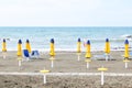 Ladispoli, Italy. Empty beaches in Italy. Beach season comes to an end