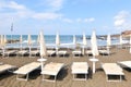 Ladispoli, Italy. Empty beaches in Italy. Beach season comes to an end