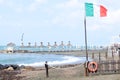 Ladispoli, Italy. Empty beaches in Italy. Beach season comes to an end