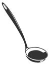 Ladle icon. Black serving soup dish tool Royalty Free Stock Photo