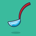 Ladle kitchen utensil isolated cartoon vector illustration in flat style Royalty Free Stock Photo