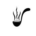 Ladle soup kitchen utensil restaurant logo design Royalty Free Stock Photo
