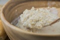 Ladled out oatmeal porridge Royalty Free Stock Photo