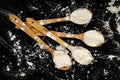 Ladles of flour Royalty Free Stock Photo