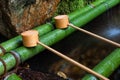 Ladles for water purification at shrine Royalty Free Stock Photo