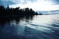 Ladoga lake. Late evening. Saint Nicholas`s church