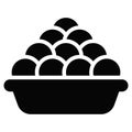 ladoo dish vector glyph icon. Hindu festival, Hindu celebration