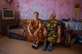 Vepsian locals women in the rural social club.