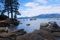 Lady adminiring landscape of Lake Tahoe Royalty Free Stock Photo