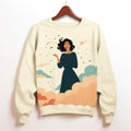 Cloudy Dreams: Fashion-illustration Sweatshirt With Gentle Expressions