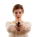 Lady armed with a gun