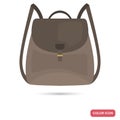 Lady backpack color flat icon