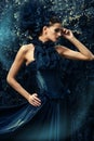 Lady in black dress Royalty Free Stock Photo
