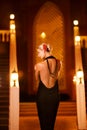 Lady in black evening dress Royalty Free Stock Photo