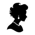 Lady black vector icon on white background