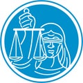 Lady Blindfolded Hold Scales Justice Circle Royalty Free Stock Photo