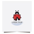 Lady bug animal beautiful vector illustration icon design template Royalty Free Stock Photo