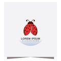 Lady bug animal beautiful vector illustration icon design template Royalty Free Stock Photo