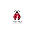 Lady bug animal beautiful vector illustration icon design template Royalty Free Stock Photo