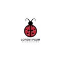 Lady bug animal beautiful vector illustration icon design template Royalty Free Stock Photo