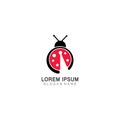 Lady bug animal beautiful vector illustration icon design template Royalty Free Stock Photo