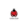 Lady bug animal beautiful vector illustration icon design template Royalty Free Stock Photo