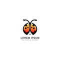 Lady bug animal beautiful vector illustration icon design template Royalty Free Stock Photo