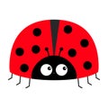 Lady bug ladybird insect icon print. Love greeting card. Cute cartoon kawaii funny baby character. Happy Valentines Day. Flat Royalty Free Stock Photo