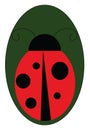 Ladybug on a leaf vector or color illustration Royalty Free Stock Photo