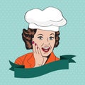 Lady Chef, retro illustration