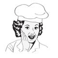 Lady Chef, Retro Illustration