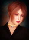 Lady with choker Royalty Free Stock Photo