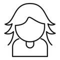 Lady coiffure icon outline vector. Woman face portrait